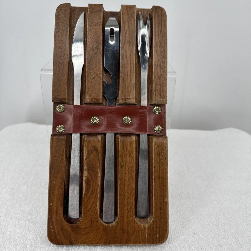 MCM Barware Tool Mixology Set‎ Italian Horse Walnut Cutting Board 10